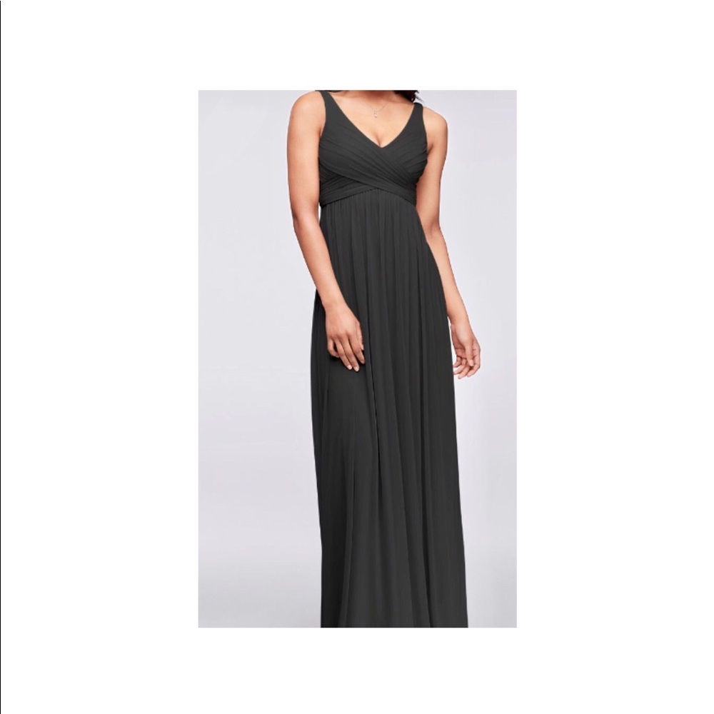 Formal long mesh dress with beautiful cowl back.